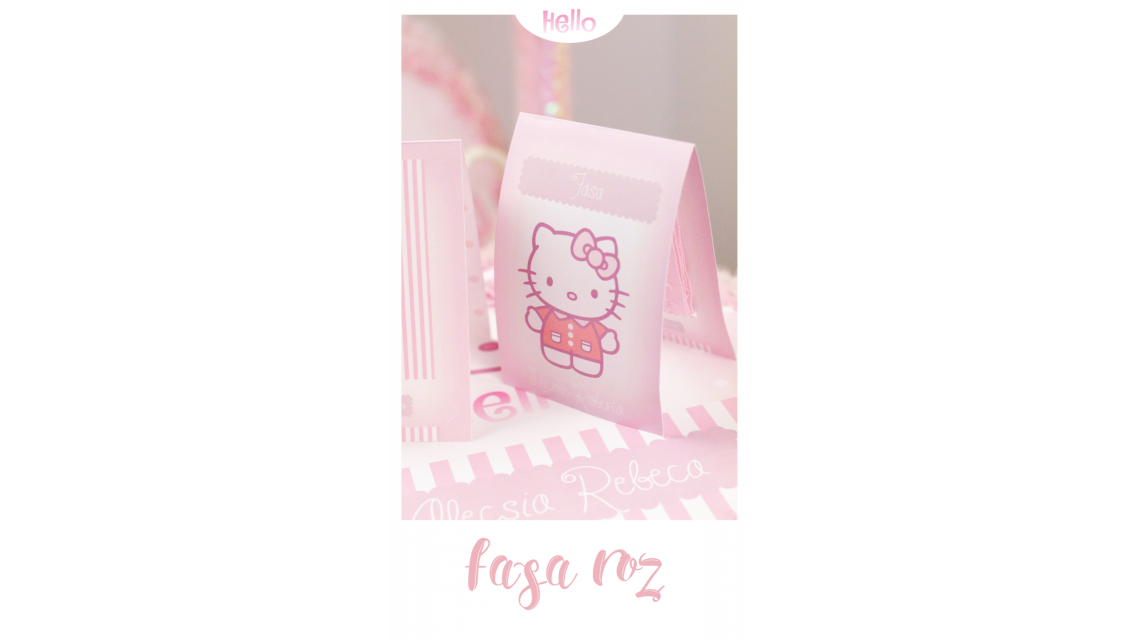 Trusou de botez personalizat brodat cu Hello Kitty pentru fete, Kitty Sugar  1